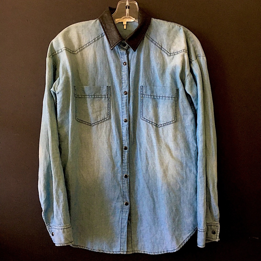 Denim Oversized Western Shirt
